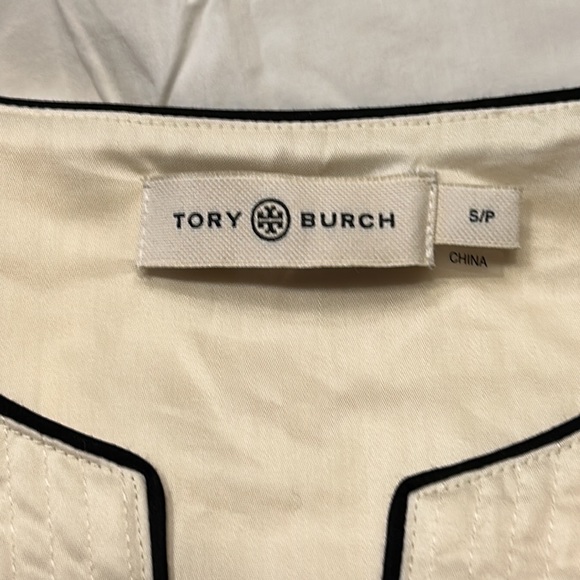 Tory Burch Color Blocked Tunic Swim Cover-Up SM Khaki/French Cream/Black EUC - Picture 4 of 7